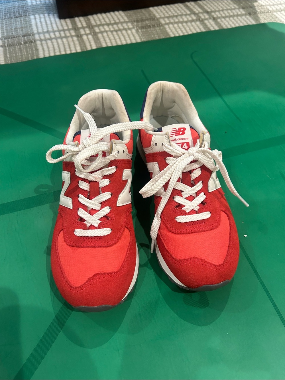 New Balance women’s Red & White Athletic Sneakers